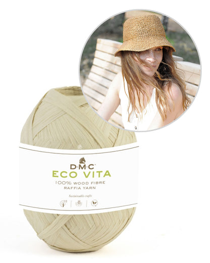 Cambodia Hat | gehäkelter Hut mit breiter Krempe aus Eco Vita Raffia