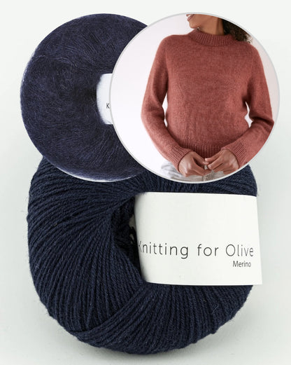 Carlie Sweater | décontracté et élégant en mérinos et Soft Silk Mohair de Knitting for Olive