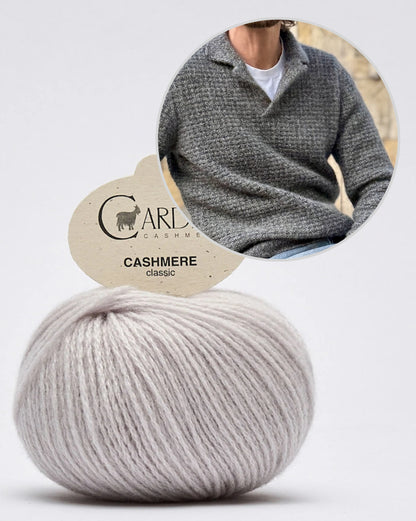 The Cashmere-Waffle Polo | waffle pattern from Classic Cashmere by Cardiff