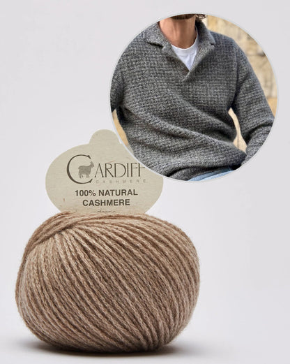 The Cashmere-Waffle Polo | waffle pattern from Classic Cashmere by Cardiff