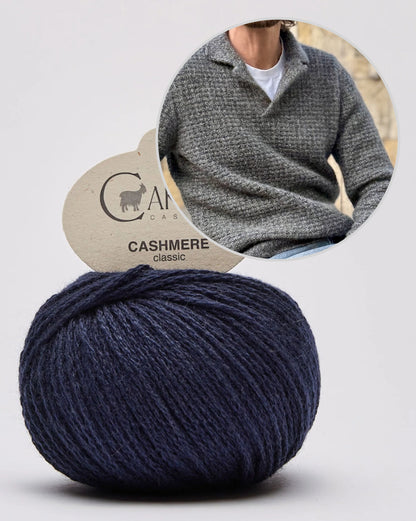 The Cashmere-Waffle Polo | waffle pattern from Classic Cashmere by Cardiff