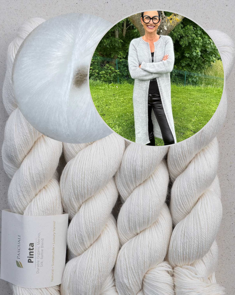 Catelyn Cardigan | lässig schlichter Mantel aus Pinta und Mohair Bliss von Pascuali