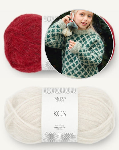 Christmas Tree Sweater - Kids | Cozy soft Christmas sweater from Kos by Sandnes Garn