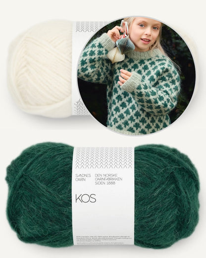 Christmas Tree Sweater - Kids | Cozy soft Christmas sweater from Kos by Sandnes Garn