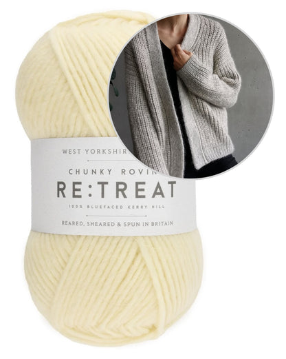 Clara Cardigan | casual half-rib jacket from Re:Treat Chunky Roving by West Yorkshire Spinners