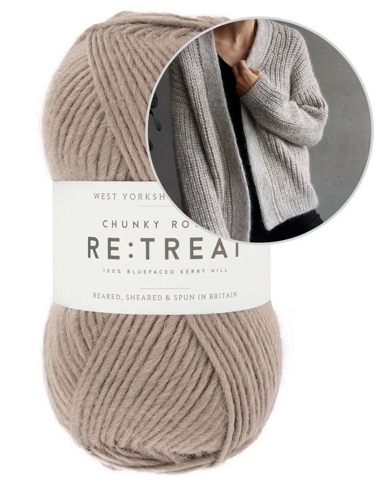 Clara Cardigan | casual half-rib jacket from Re:Treat Chunky Roving by West Yorkshire Spinners