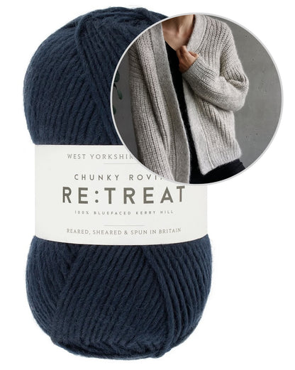 Clara Cardigan | casual half-rib jacket from Re:Treat Chunky Roving by West Yorkshire Spinners