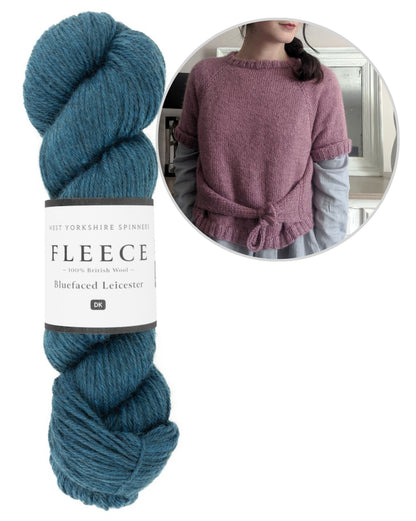 Chemise Closca | avec détail nœud en polaire Bluefaced Leicester DK de West Yorkshire Spinners