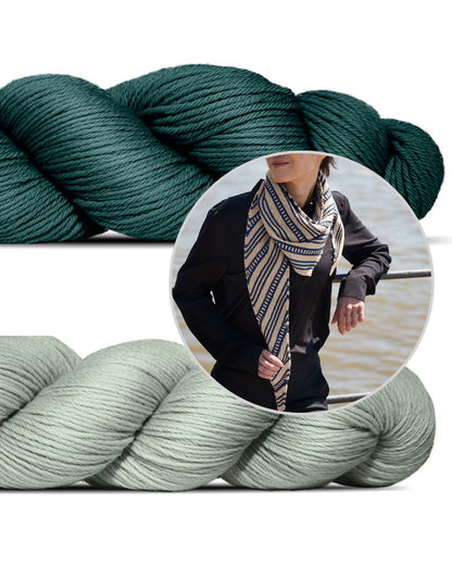 Contact | viegls lakats ar smalkām svītrām no Cheeky Merino Joy dzijas, ko ražo Rosy Green Wool