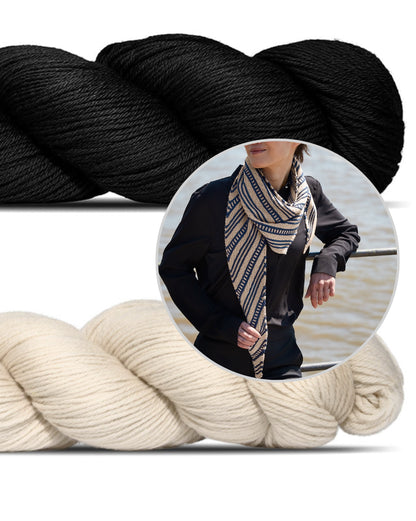 Contact | viegls lakats ar smalkām svītrām no Cheeky Merino Joy dzijas, ko ražo Rosy Green Wool