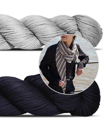 Contact | viegls lakats ar smalkām svītrām no Cheeky Merino Joy dzijas, ko ražo Rosy Green Wool