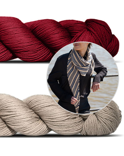 Contact | viegls lakats ar smalkām svītrām no Cheeky Merino Joy dzijas, ko ražo Rosy Green Wool
