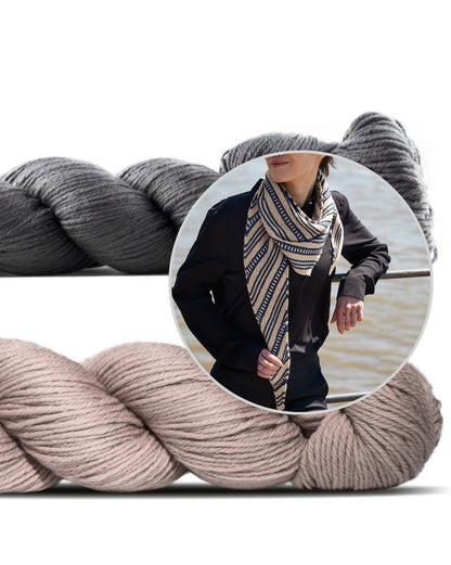 Contact | viegls lakats ar smalkām svītrām no Cheeky Merino Joy dzijas, ko ražo Rosy Green Wool