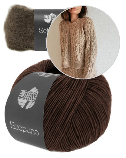 Ann-Kathrin Stoll Cozy Cable Sweater mit Ecopuno und Setasuri von Lana Grossa 10