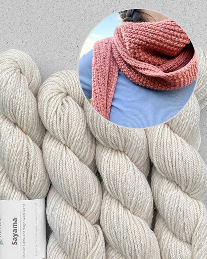Cozy Pearl -huivi | Pascualin Sayama-langasta valmistettu rento arkipäivän huivi