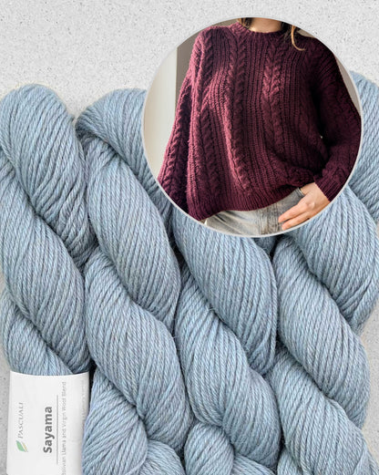 Pull Cozycottage | motif torsades et demi-côtes oversize en Sayama de Pascuali