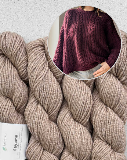 Pull Cozycottage | motif torsades et demi-côtes oversize en Sayama de Pascuali