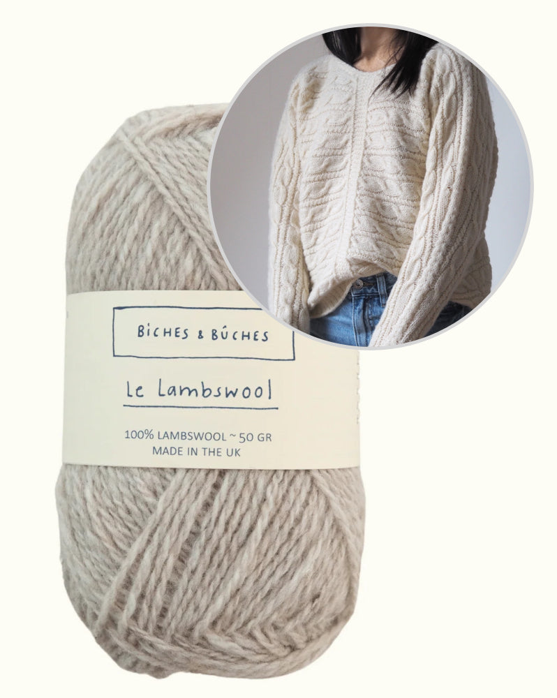 Crossroad džemperis | brīvs pīņu raksts no Biches & Bûches Le Lambswool dzijas