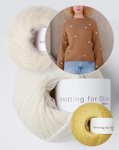 Daisy Sweater | süße Blüten aus Merino, Soft Silk Mohair und Pure Silk von Knitting for Olive