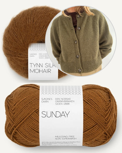 Darcy Cardigan | klassisch kurze Jacke mit Sunday und Tynn Silk Mohair von Sandnes