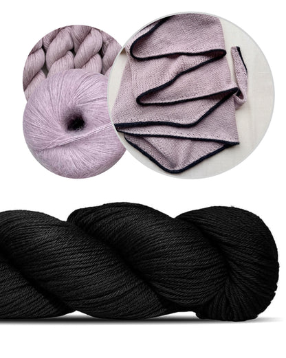 Det enkleste sjal med en lille linje | af Cheeky Merino Joy fra Rosy Green Wool med Pinta og Mohair Bliss fra Pascuali