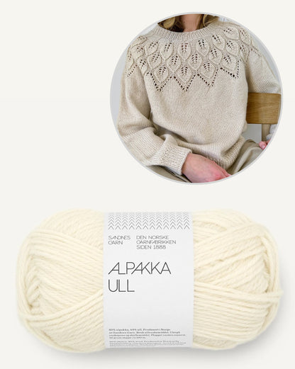 Ella Sweater | feines Blattmuster aus Alpakka Ull von Sandnes Garn