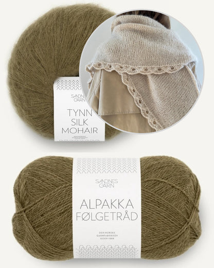 Ellie Shawl | liela trīsstūršalle no Alpakka Følgetråd un Tynn Silk Mohair dzijām no Sandnes Garn