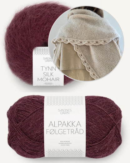 Ellie Shawl | liela trīsstūršalle no Alpakka Følgetråd un Tynn Silk Mohair dzijām no Sandnes Garn