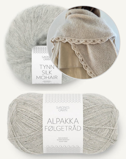 Ellie Shawl | liela trīsstūršalle no Alpakka Følgetråd un Tynn Silk Mohair dzijām no Sandnes Garn