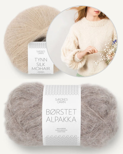 Elsa džemperis | vienkāršs sapņu džemperis no Borstet Alpakka un Tynn Silk Mohair dzijas, Sandnes Garn