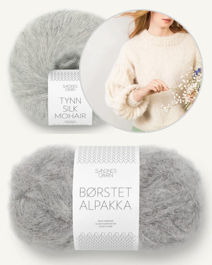 Elsa džemperis | vienkāršs sapņu džemperis no Borstet Alpakka un Tynn Silk Mohair dzijas, Sandnes Garn