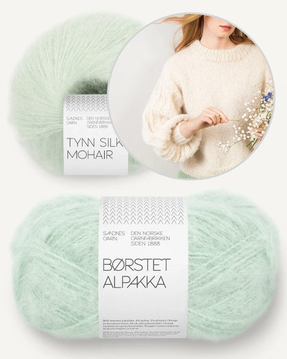 Elsa džemperis | vienkāršs sapņu džemperis no Borstet Alpakka un Tynn Silk Mohair dzijas, Sandnes Garn