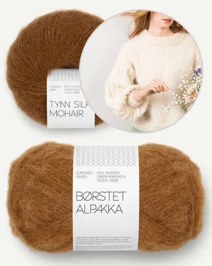 Elsa džemperis | vienkāršs sapņu džemperis no Borstet Alpakka un Tynn Silk Mohair dzijas, Sandnes Garn