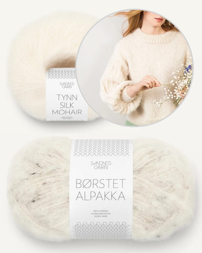 Elsa džemperis | vienkāršs sapņu džemperis no Borstet Alpakka un Tynn Silk Mohair dzijas, Sandnes Garn