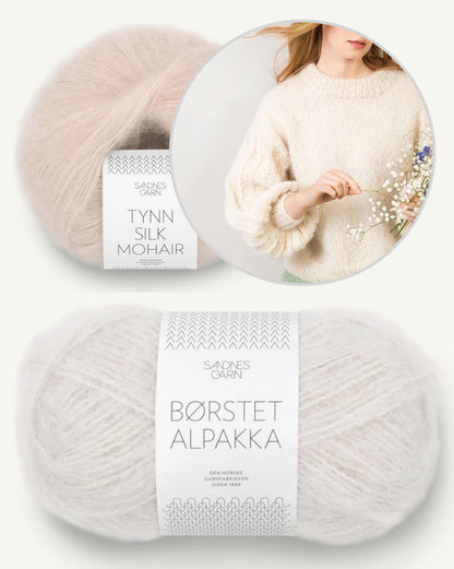 Elsa džemperis | vienkāršs sapņu džemperis no Borstet Alpakka un Tynn Silk Mohair dzijas, Sandnes Garn