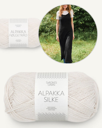 Robe Emerson | Robe à bretelles avec fils Alpaca Silke et Alpaca Folgetrad de Sandnes 2507
