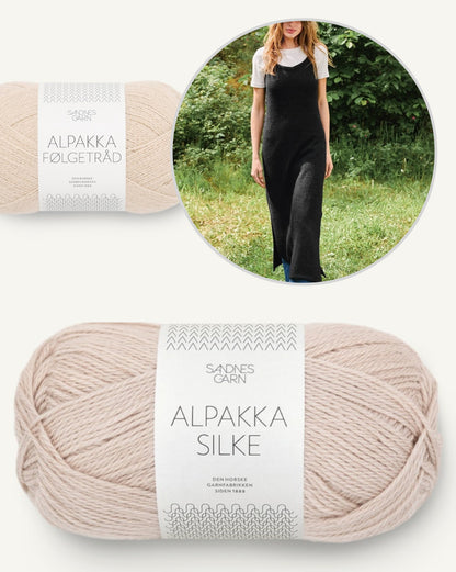 Robe Emerson | Robe à bretelles avec fils Alpaca Silke et Alpaca Folgetrad de Sandnes 2507