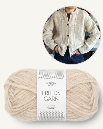 PetiteKnit Esther Jacket aus Fritidsgarn natur meliert