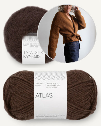 Fold aptinamā jaka | sievišķīga aptinamā jaka no Sandnes Garn Atlas un Tynn Silk Mohair