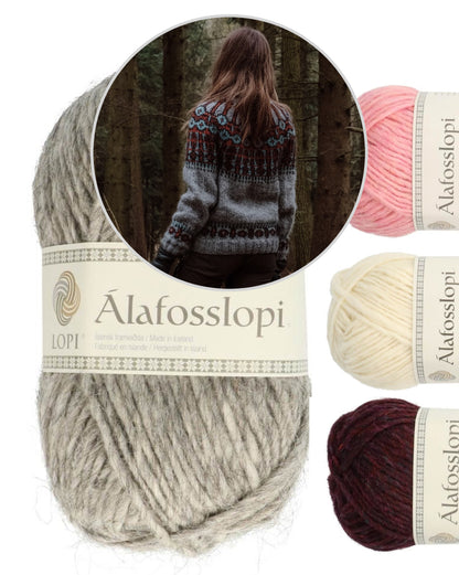 Forest Guard Sweater | kontrastreiches Norwegermuster aus Alafosslopi von Lopi Island