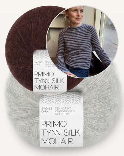 Frankie Blouse | feine Streifen aus Primo Tynn Silk Mohair von Sandnes Garn