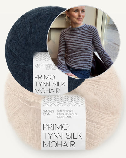 Frankie Blouse | feine Streifen aus Primo Tynn Silk Mohair von Sandnes Garn