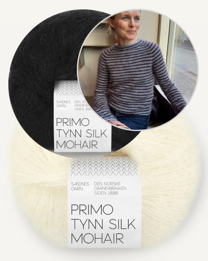 Frankie Blouse | feine Streifen aus Primo Tynn Silk Mohair von Sandnes Garn