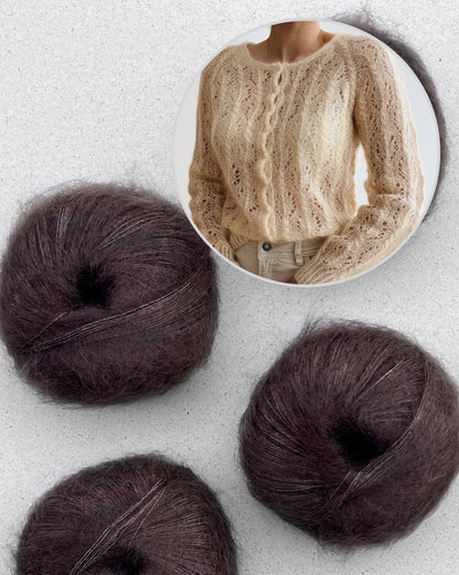 Cardigan Gerardina | délicat motif en Mohair Bliss de Pascuali