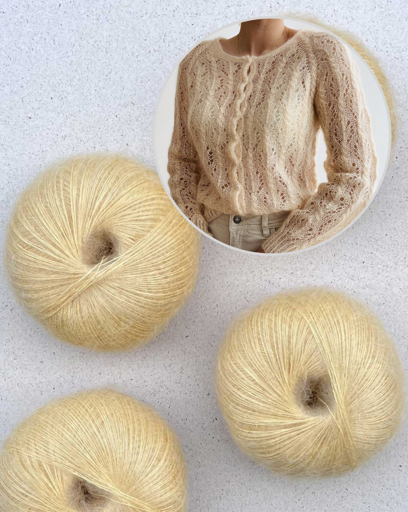 Cardigan Gerardina | délicat motif en Mohair Bliss de Pascuali