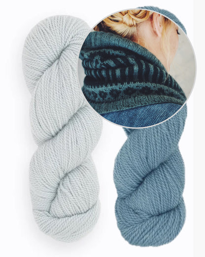 Col Glacier Park | magnifiques motifs colorés en laine Tynd de Woolfolk