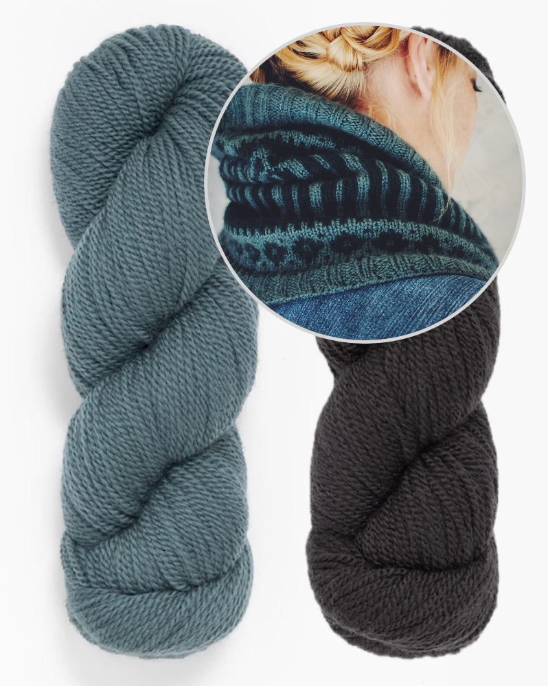 Col Glacier Park | magnifiques motifs colorés en laine Tynd de Woolfolk