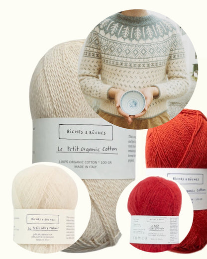 Grain Jumper | motif en porcelaine de Le Petit Organic Cotton et Le Petit Silk Mohair de Biches & Bûches