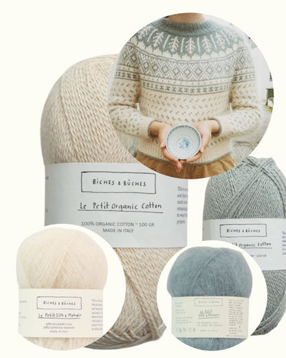 Grain Jumper | motif en porcelaine de Le Petit Organic Cotton et Le Petit Silk Mohair de Biches & Bûches