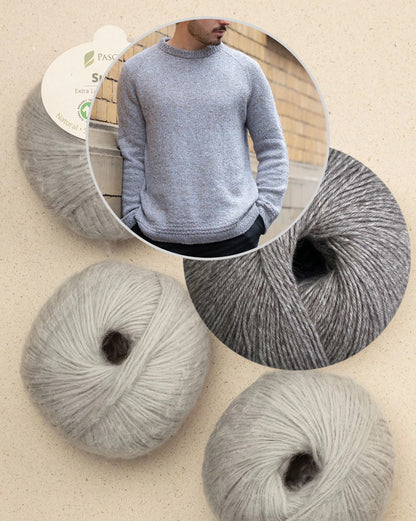 Granite Line Sweater | léger effet chiné de Puno et Suave de Pascuali